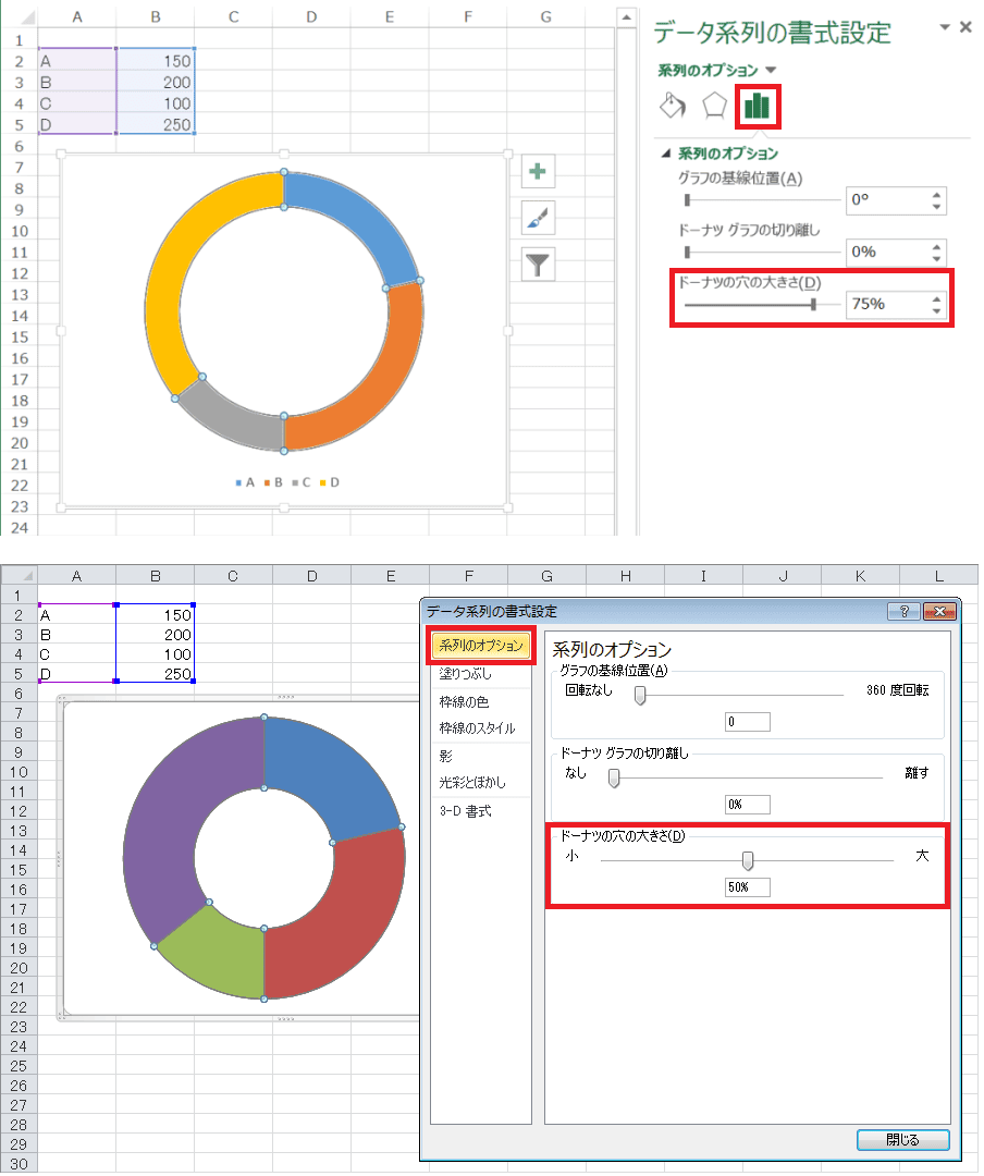 Excel 円とドーナツグラフを２つ重ねて複雑な円グラフを作る方法 - わえなび ワード＆エクセル問題集 waenavi