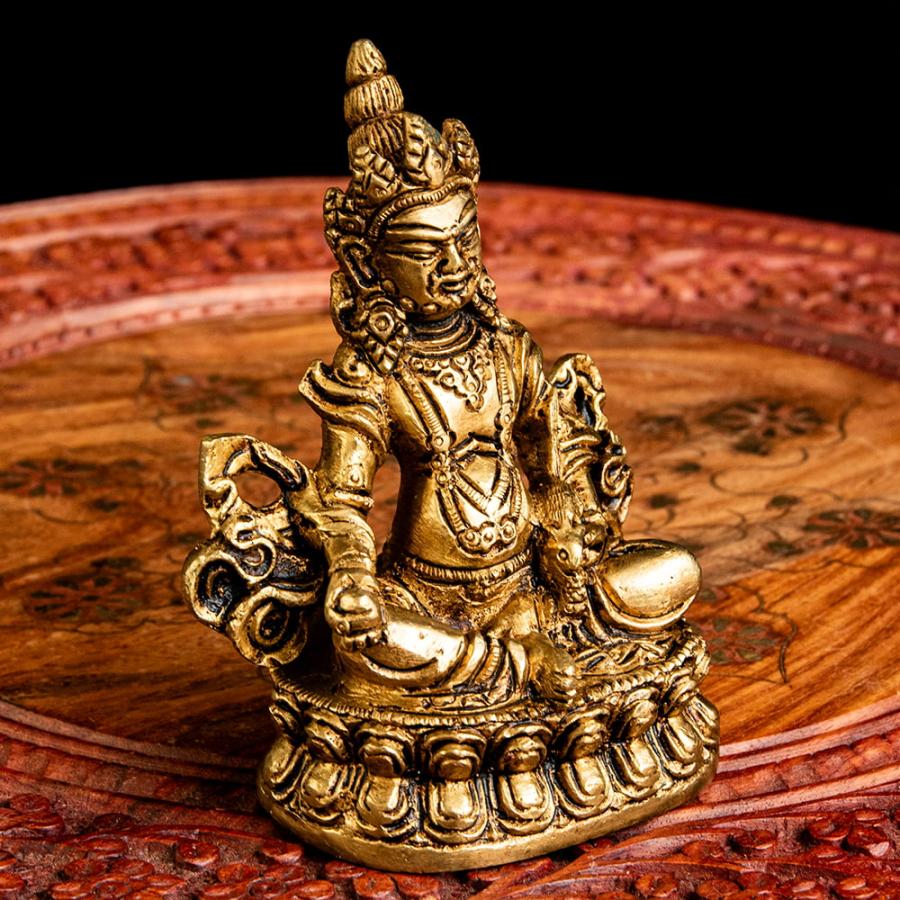 額装済み 財宝の神様 クベーラ 曼陀羅 毘沙門天 多聞天 肉筆原画 ネパール製 外箱 壁掛け