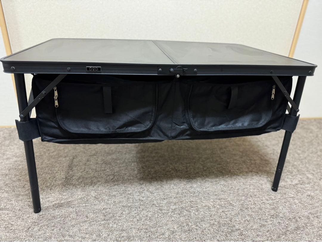 DOD グッドラックテーブルで荷室の整理ファミリーキャンピング