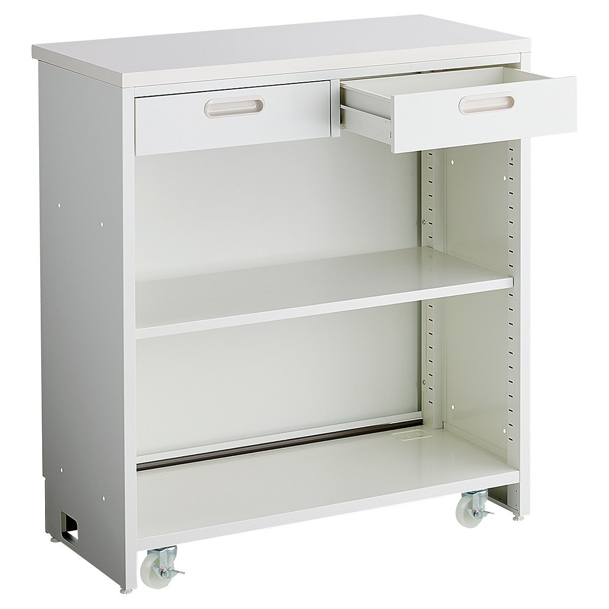 Jシリーズ レジカウンター ワイド 幅1100×奥行596×高さ1000mm RFRGCW2-WH木製 レジ台 店舗 お店 カウンター レジ 鍵付き収納付き 受付台 窓口 引き出し付き什器 レジスター 受付カウンター 引出し 会計 飲食店 レストラン 荷物置き 収納棚 業務用レセプション