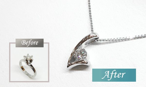 ほとんどつけてない婚約指輪をネックレスに変えてデイリーユースに。ジュエリーリフォーム・修理の専門店大阪・豊中にあるRe:Switch