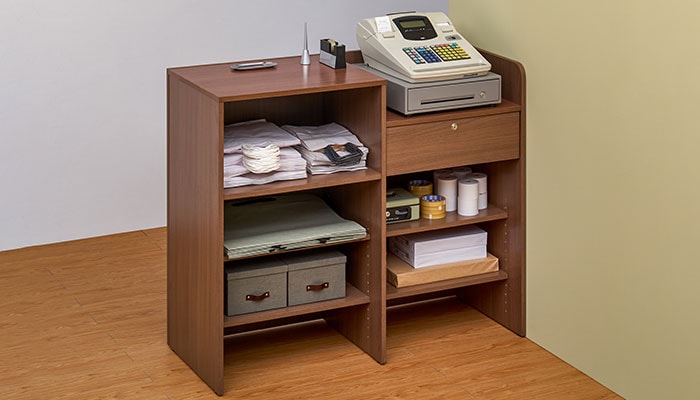 Amazon.co.jp: レジカウンター 受付 受付カウンター 木製 組み立てレジ台 レジカウンター 受付カウンター 木製のレセプショ レジ係カウンタ受付台 小さなネット赤潮ショップ モダンなミニマリスト カウンター 衣料品店 フロント 理髪店 100x45x90cm 黒い石の模様