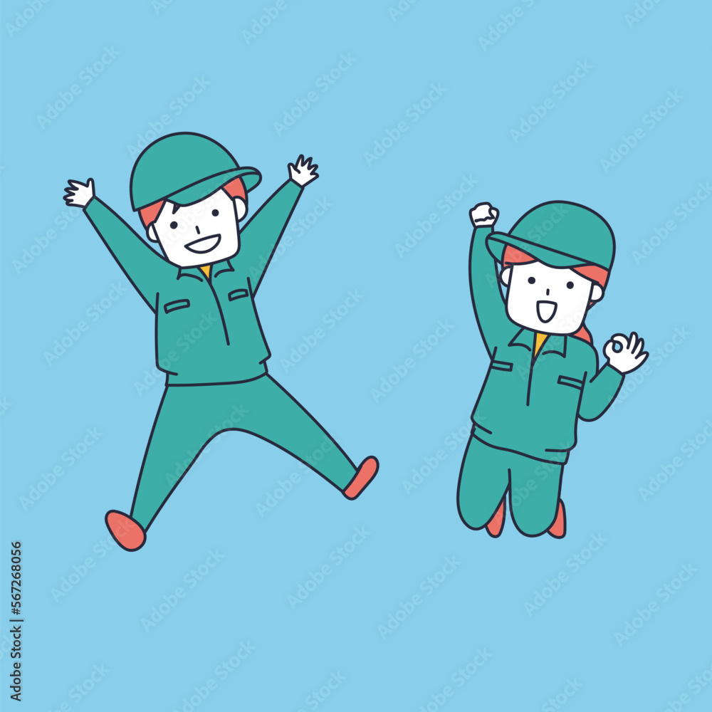 男性の職業イラストセット2：イラスト無料