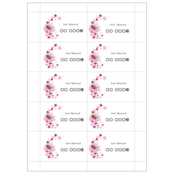 二つ折り席札テンプレート Fleur フルール作り方ガイド付Can marie