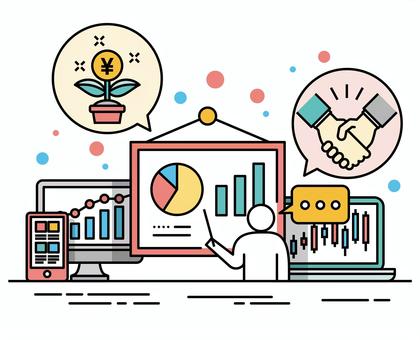 株式投資や資産運用のアイコンフリーのアイコンイラスト素材 icon-pit