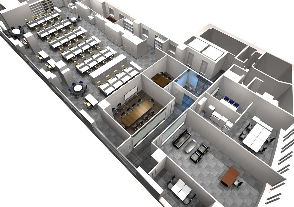 masahiko yonemitsu illustration » オフィスのアイソメ図