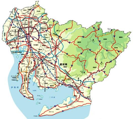 愛知の無料イラスト - 名産・名物の地域の地図素材 - チコデザ