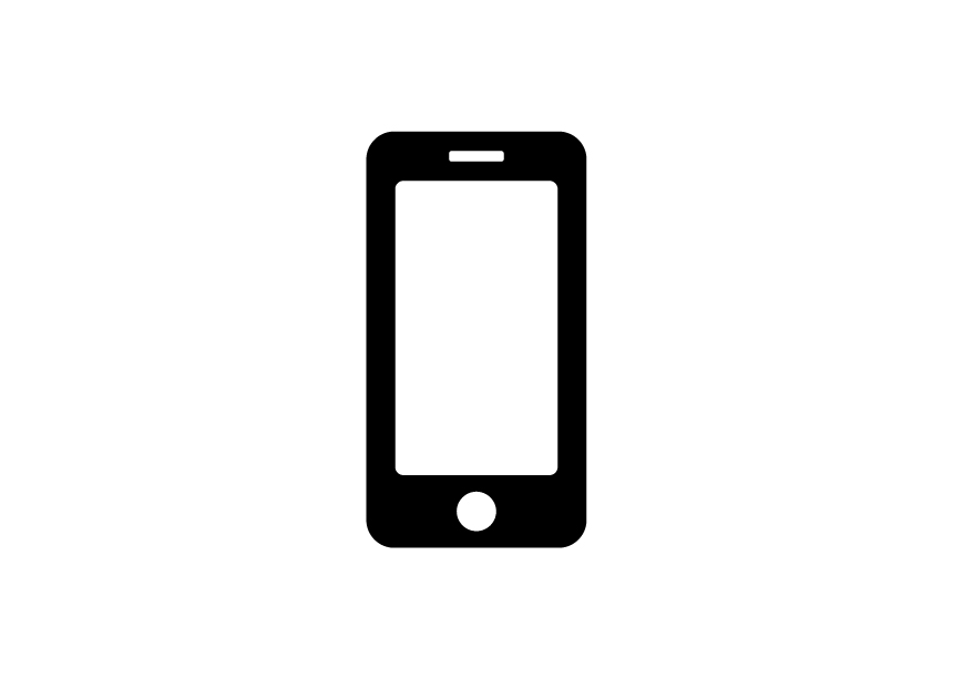 色塗りできる電話マーク アイコン のイラストぬれよん-ぬれるフリーイラスト