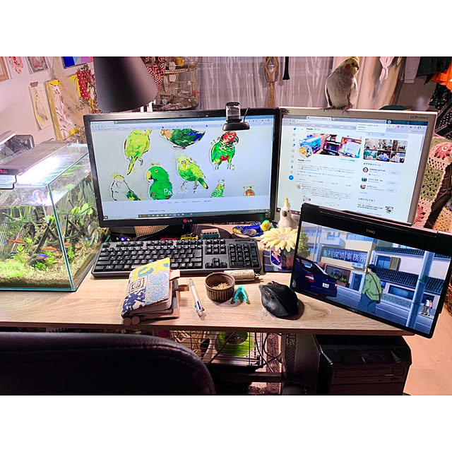 机 デュアルモニターのインテリア実例RoomClip ルームクリップ