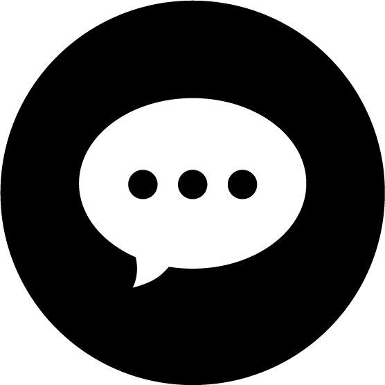 メッセージのアイコンのイラスト 丸・白黒無料イラスト素材のillalet