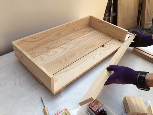 木製工具箱 スライド蓋 2段セット 大工道具箱 収納箱 キャンプにでも