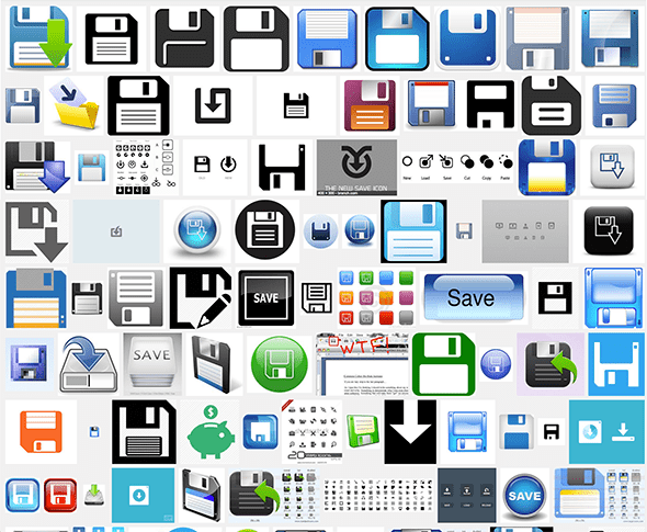 保存するアイコン＝フロッピーディスク、って未だに有効なのか？かわし