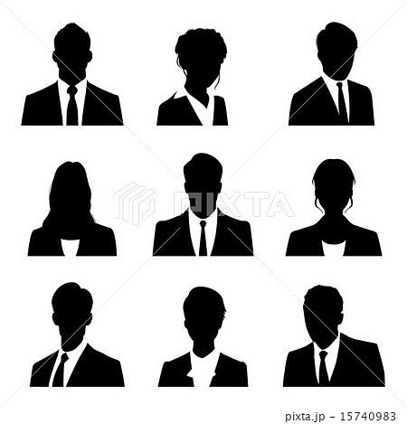 フリーイラスト向かい合うビジネスマンのシルエットパブリックドメインQ：著作権フリー画像素材集