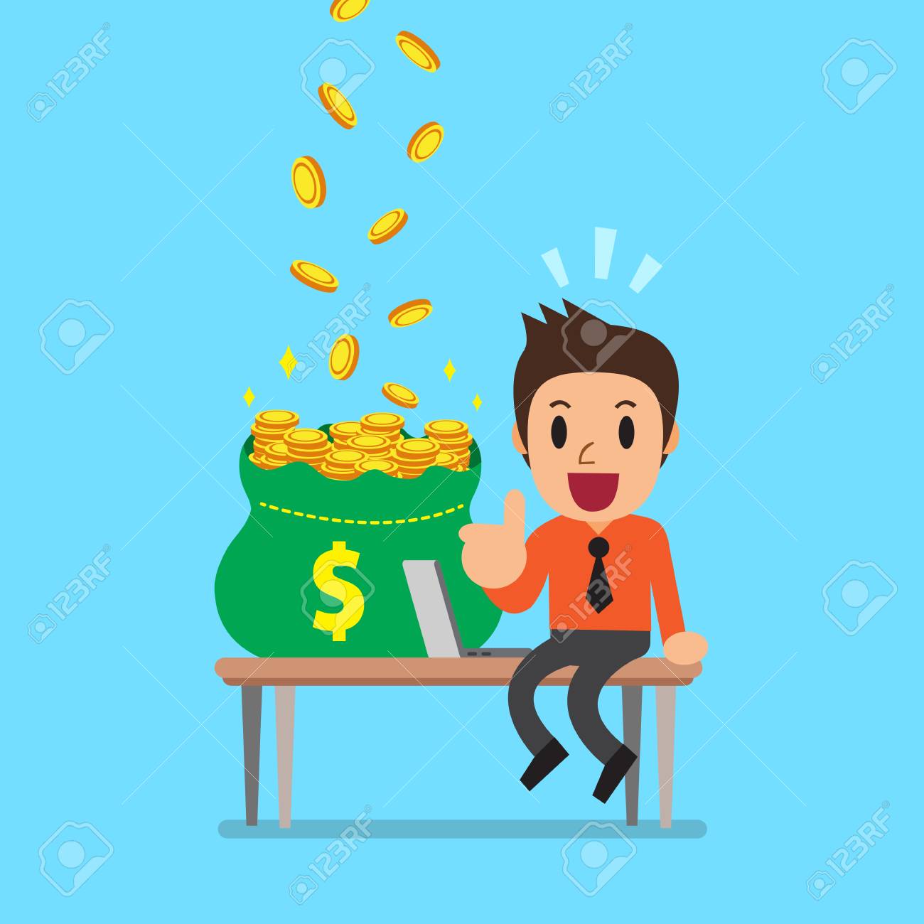 儲かる手段を見つけるお金を稼ぐ金脈を見つける - 人物イラスト無料素材