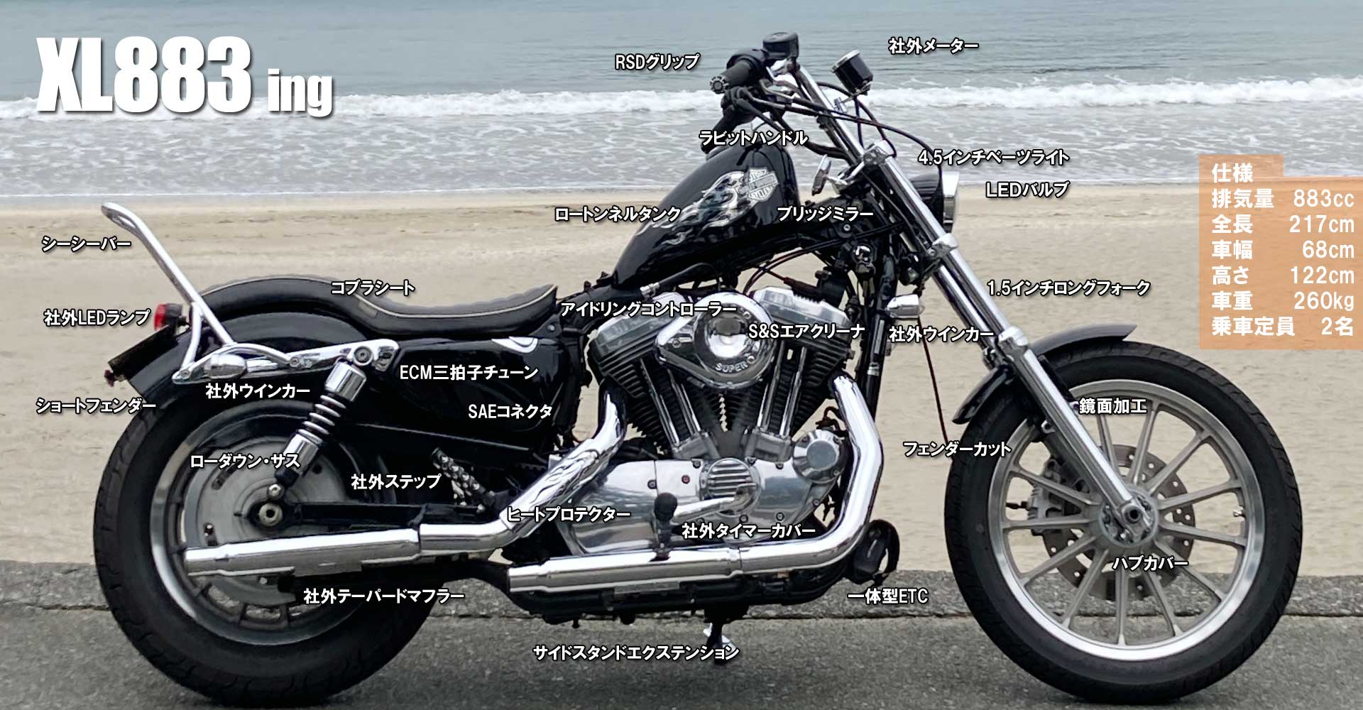 カスタムハーレーダビットソン専門店 Peace MOTORCYCLES ピースモーターサイクルズ