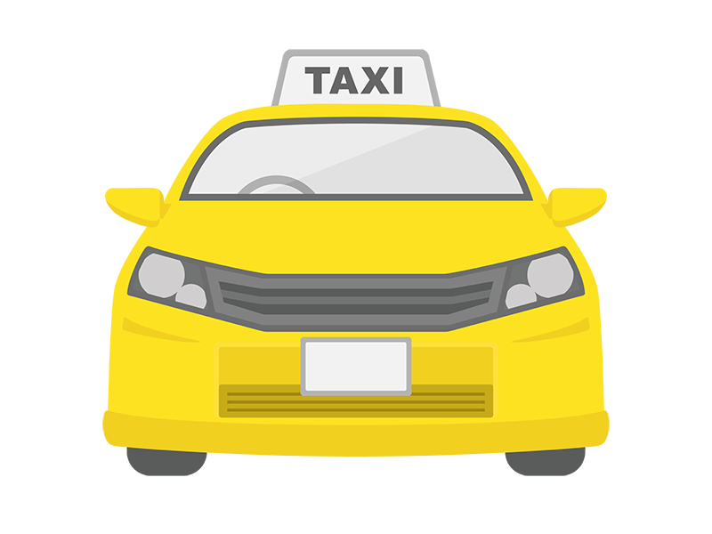 タクシー運転手 ビックリ ：イラスト無料