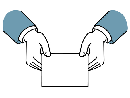 名刺を渡す手のイラスト商用可・フリーイラスト素材ソコスト