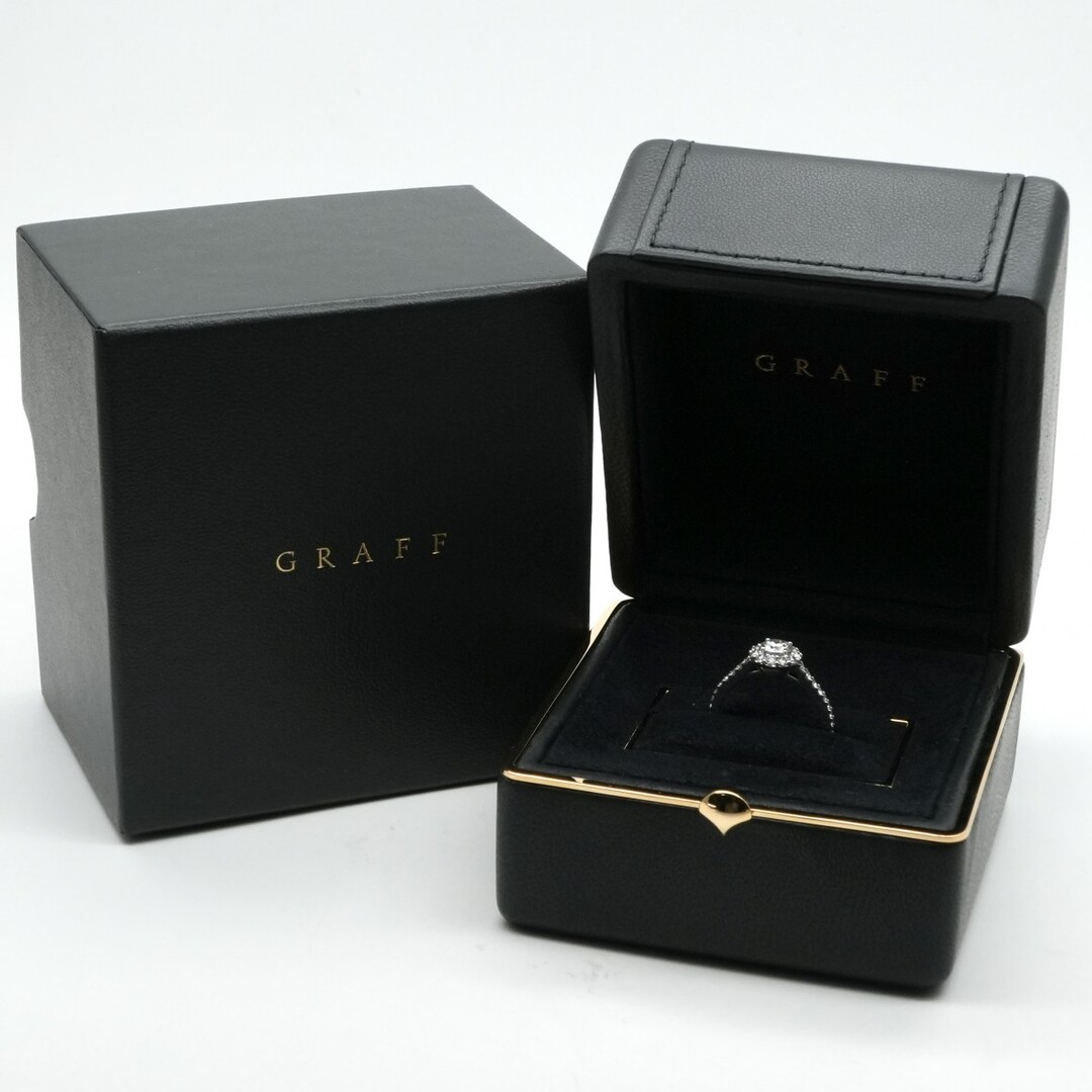 GRAFF グラフ フレーム ラウンド ダイヤモンド エンゲージメント リング 指輪 0.58ct プラチナbrand cross tokyo