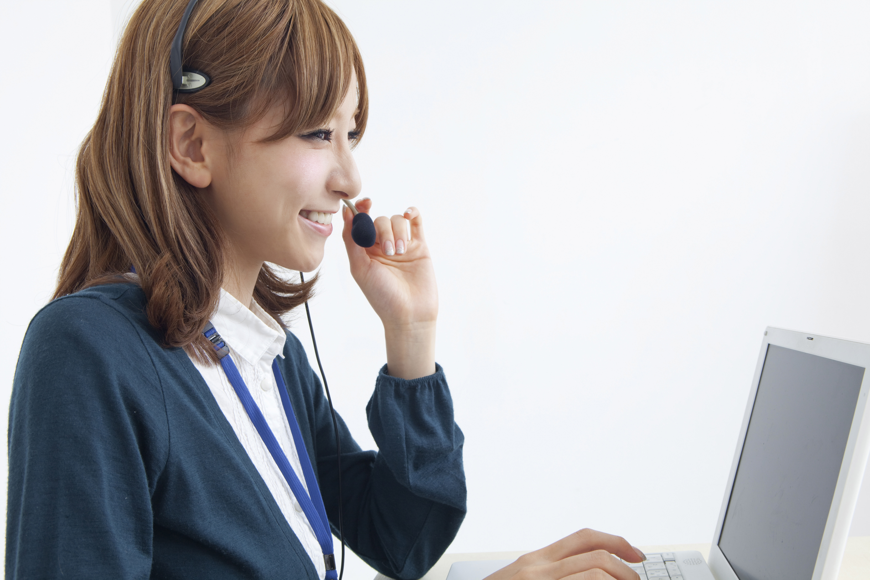 オペレーターのシルエット無料のAi・PNG白黒シルエットイラスト