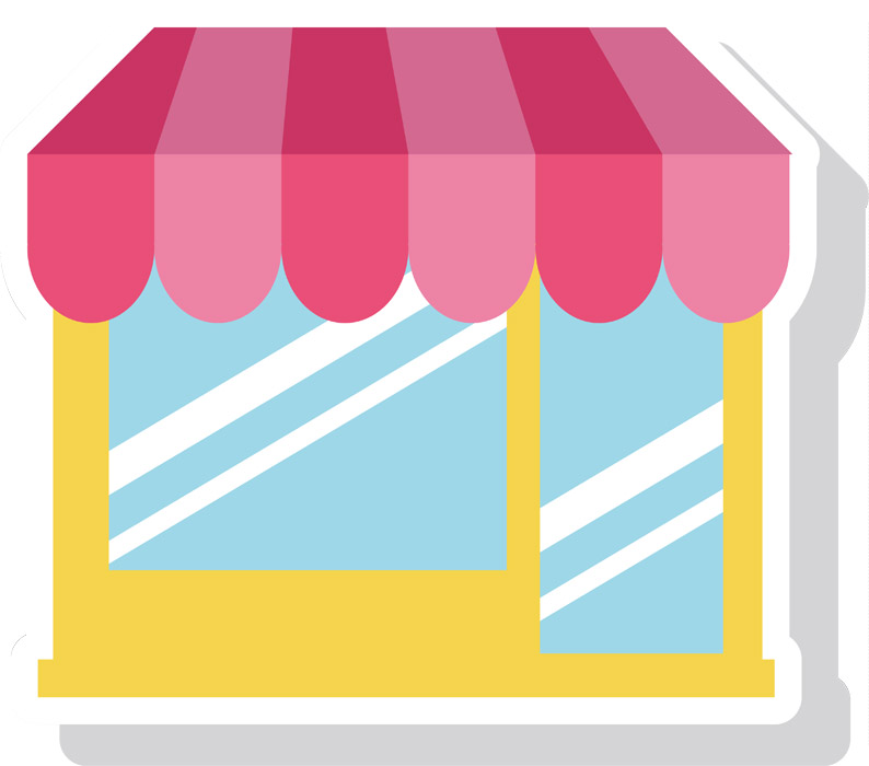 お店シルエット イラストの無料ダウンロードサイト「シルエットAC」