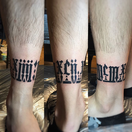 ローマ数字 レタリングタトゥーGallery東京・日暮里の刺青、タトゥースタジオは T.C Tattoo Tokyoへお越しください