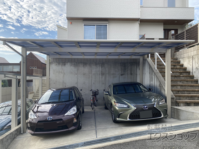 LIXIL人気商品≪カーポートSC≫2台用 新築外構施工事例村島硝子商事株式会社 奈良県橿原市 卸し 工事 エクステリア リフォーム 不動産