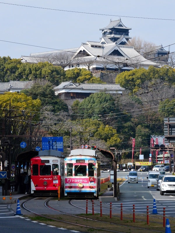 KMXのフォトギャラリー「熊本市電と熊本城 [通町筋] ①」 | その他