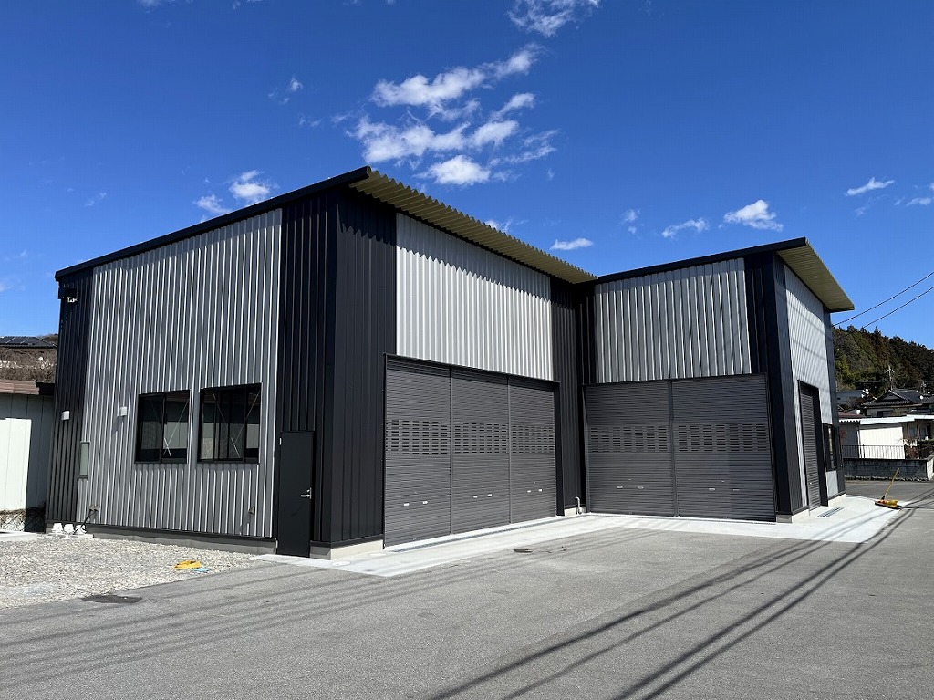 鉄骨倉庫、車庫、事務所、工場、二階建て、直接引取限定