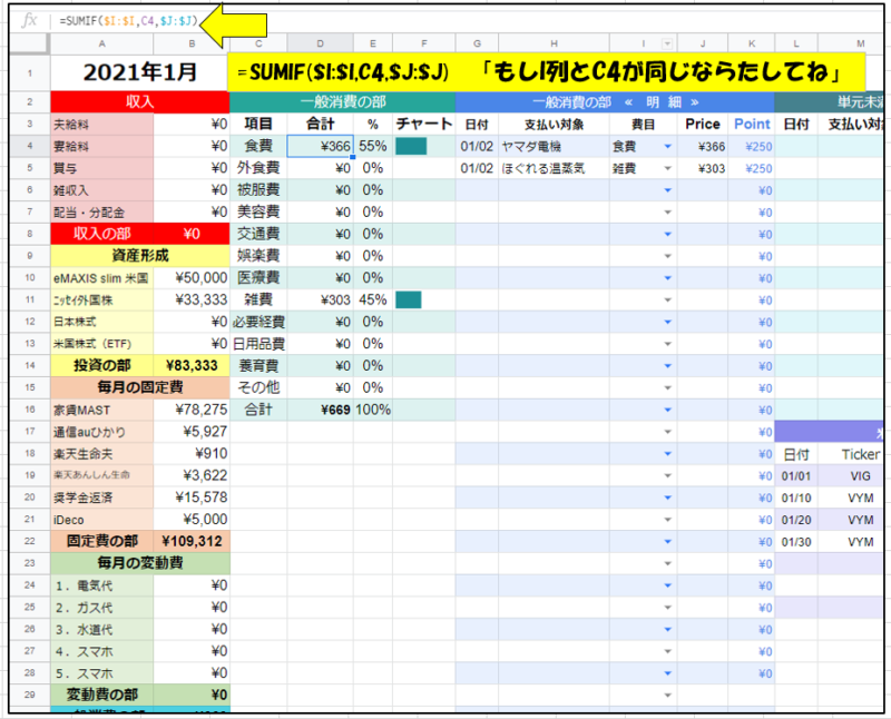 スプレッドシートで家計簿を作成する方法