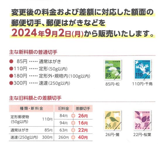 郵便料金値上げのチラシ : あいの日々徒然２