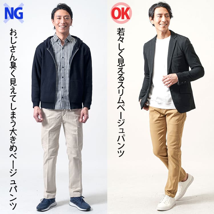 ベージュパンツ コーデ特集！汎用性バツグンのボトムスを使ったメンズの着こなしを紹介メンズファッションメディア OTOKOMAE男前研究所
