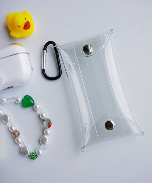 Melia カラビナ付き クリアガジェットポーチ S