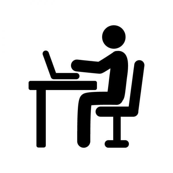 フリーイラストスーツ姿でパソコンを操作するビジネスマンパブリックドメインQ：著作権フリー画像素材集