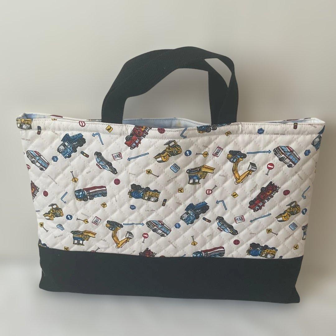 ハンドメイド レッスンバック 図書バック サブバッグ 手提げ デニム 格子柄 - メルカリ