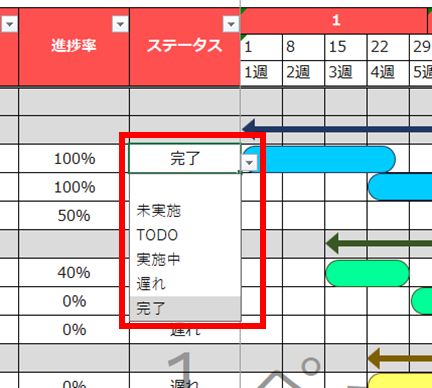 無料の Excel ガントチャートテンプレート