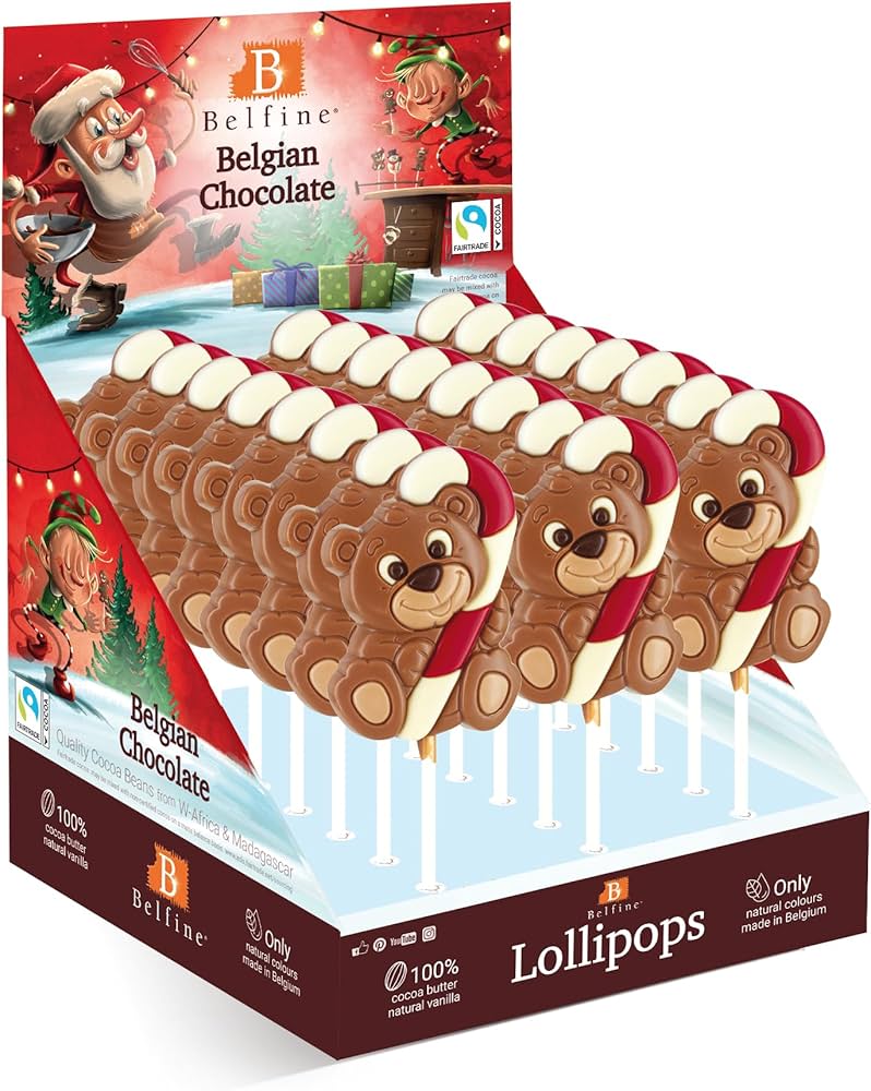 Belfine Belgian Chocolate Santa Lollipop