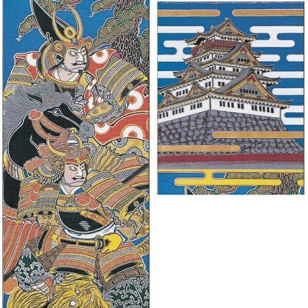 戦国武将 加藤清正の家紋「蛇の目」と名言 刺繍 和風 壁掛け 壁飾り 掛け軸 タペストリー 0