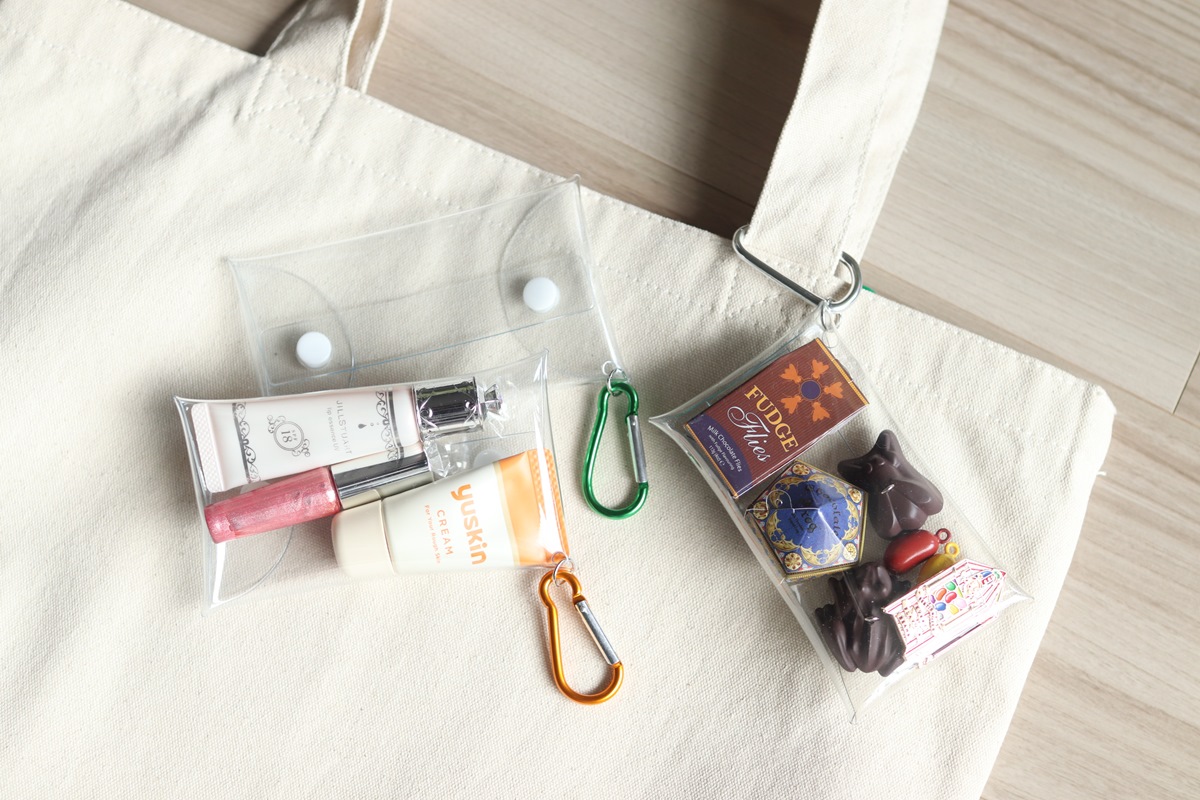 カラビナ付きクリアポーチ 作り方TikTok