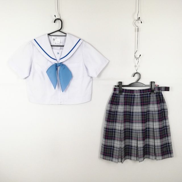 【中古】神奈川県 京浜女子大学横浜高等学校 女子制服 4点 (セーラー服・ジャンパースカート)