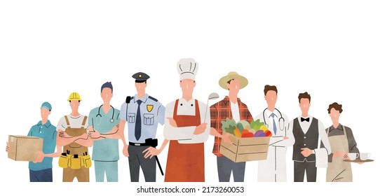 ベクターイラスト素材：さまざまな職業、職業、人物セットの男性」のベクター画像素材 ロイヤリティフリー2173260053Shutterstock