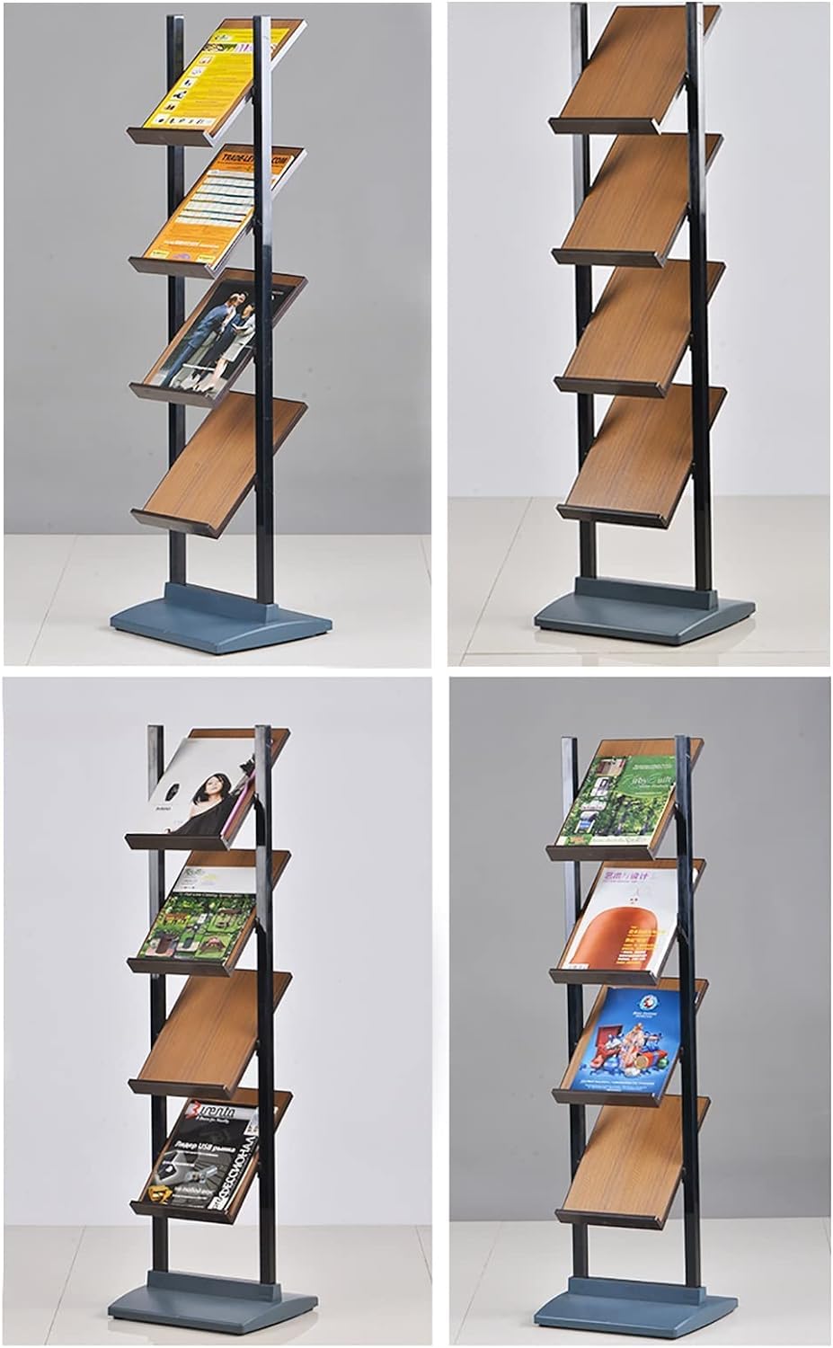 LNNW マガジンラック マガジンラックパンフレットディスプレイラック金属ファイルオーガナイザーホイール付きホテルロビーコミュニティアイアンウッドマガジンラック IWMG-5R 298104│ 公式 SIMPLE STYLE - アイリスオーヤマのホームファッション専門店