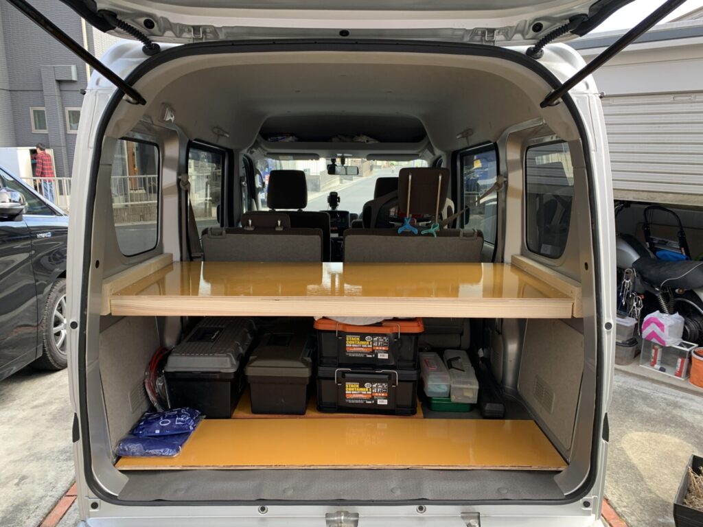 軽バン荷台スライド式棚若園製作所