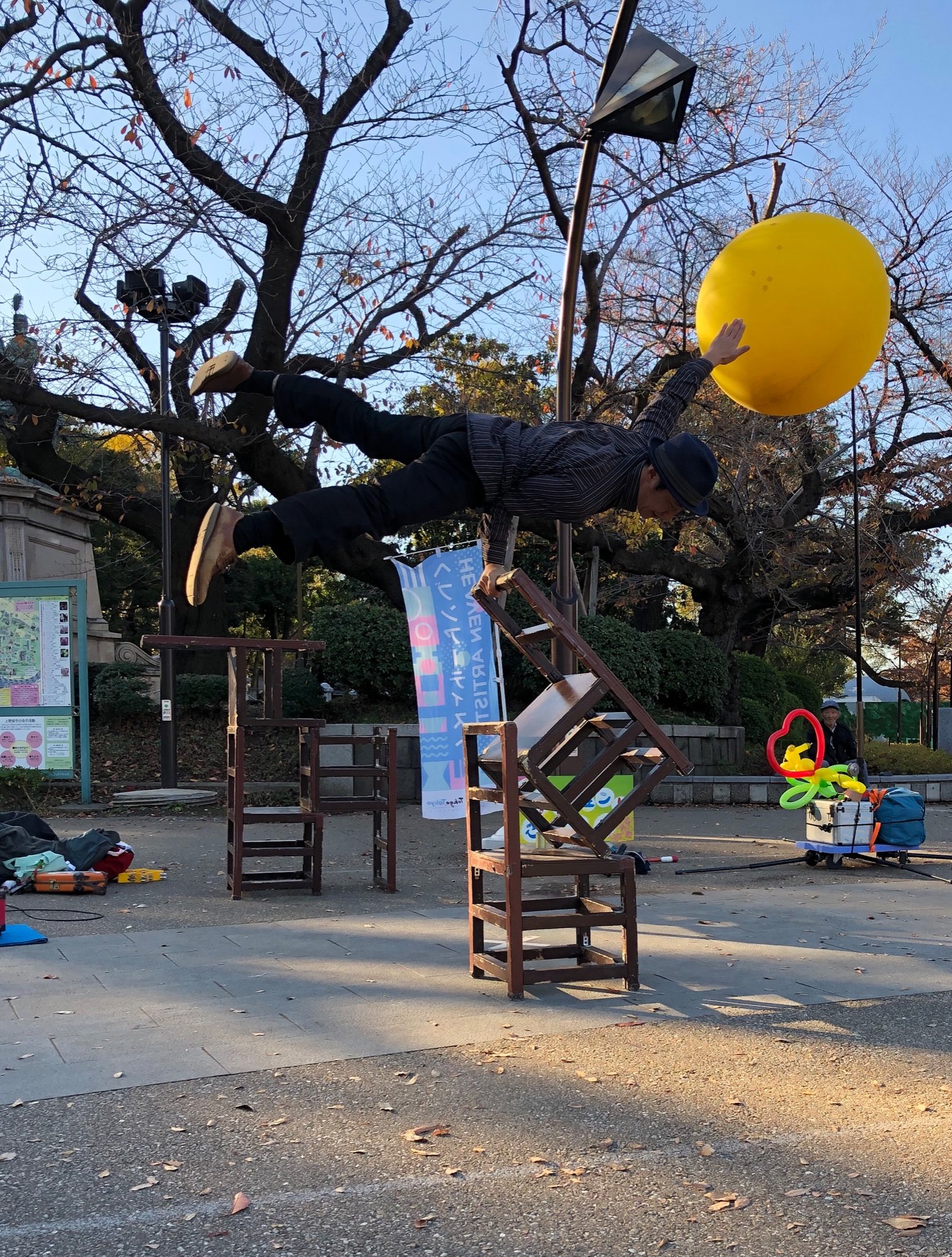 1月22日(土)、上野公園ヘブンアーティスト活動 - 太平洋のまだ大道芸やっています