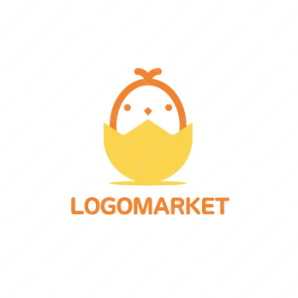 ロゴ作成デザインです。RAD FLAG GALLERYひよこのマーク小鳥をイメージしたロゴマークです