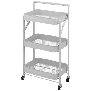 キッチンワゴン バスケット3段 スリム ホワイト ブラック ブルー アイボリー ホワイト 頑丈なスチールフレームキャスター収 おすすめ おしゃれ☆売れ筋☆ 人気 8490856本日5％OFFクーポン キッチンワゴン キャスター付き 3段 高さを変えられる ワゴン バスケット