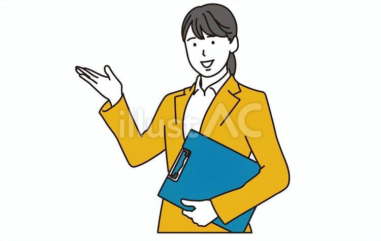 会議中に説明する美人女性 ビジネスマン 無料イラスト素材Good