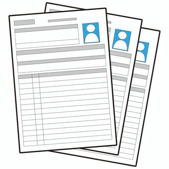 履歴書、職歴書、個人情報のアイコンフリー素材・テンプレート採用デザイン