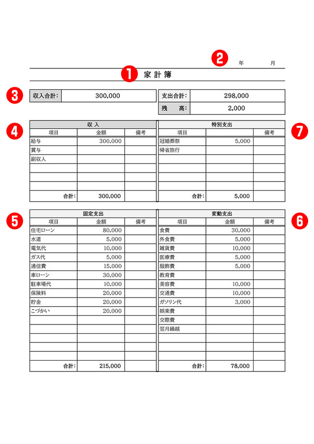 手書きも簡単！エクセルで簡単管理・シンプルな家計簿のかわいいテンプレート📑無料ダウンロード！テンプレルン📑無料ダウンロード！テンプレルン