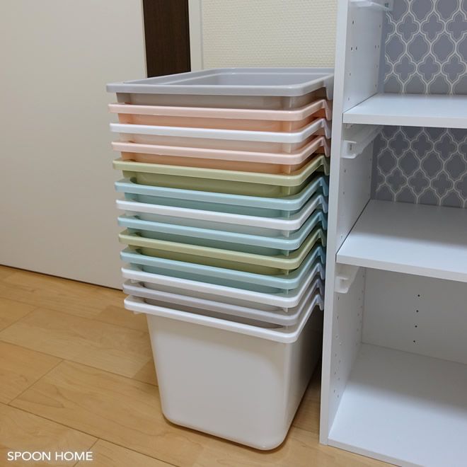 手作り！IKEA トロファスト風 天然木収納棚 DIY リビング おもちゃ