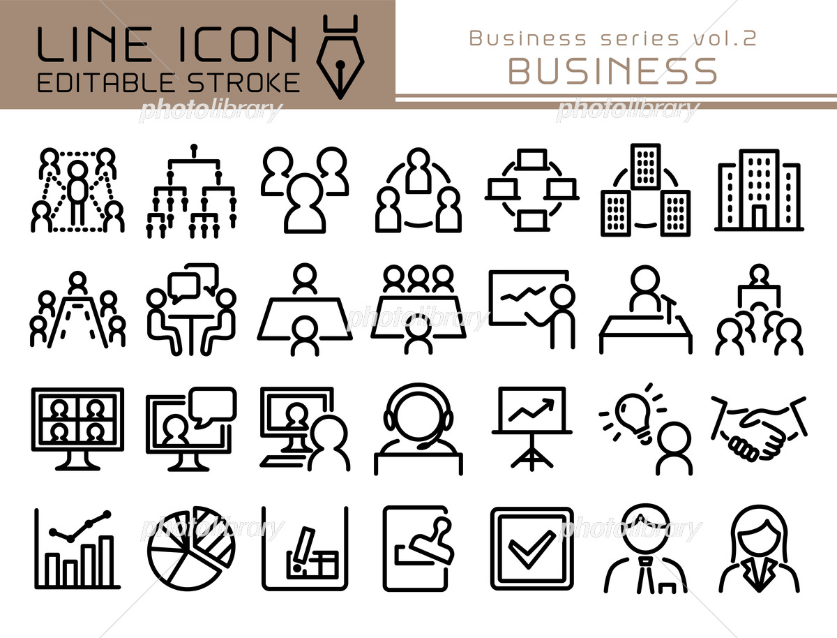 ラインアイコン ビジネスシリーズ ビジネス イラスト素材6396478- フォトライブラリ